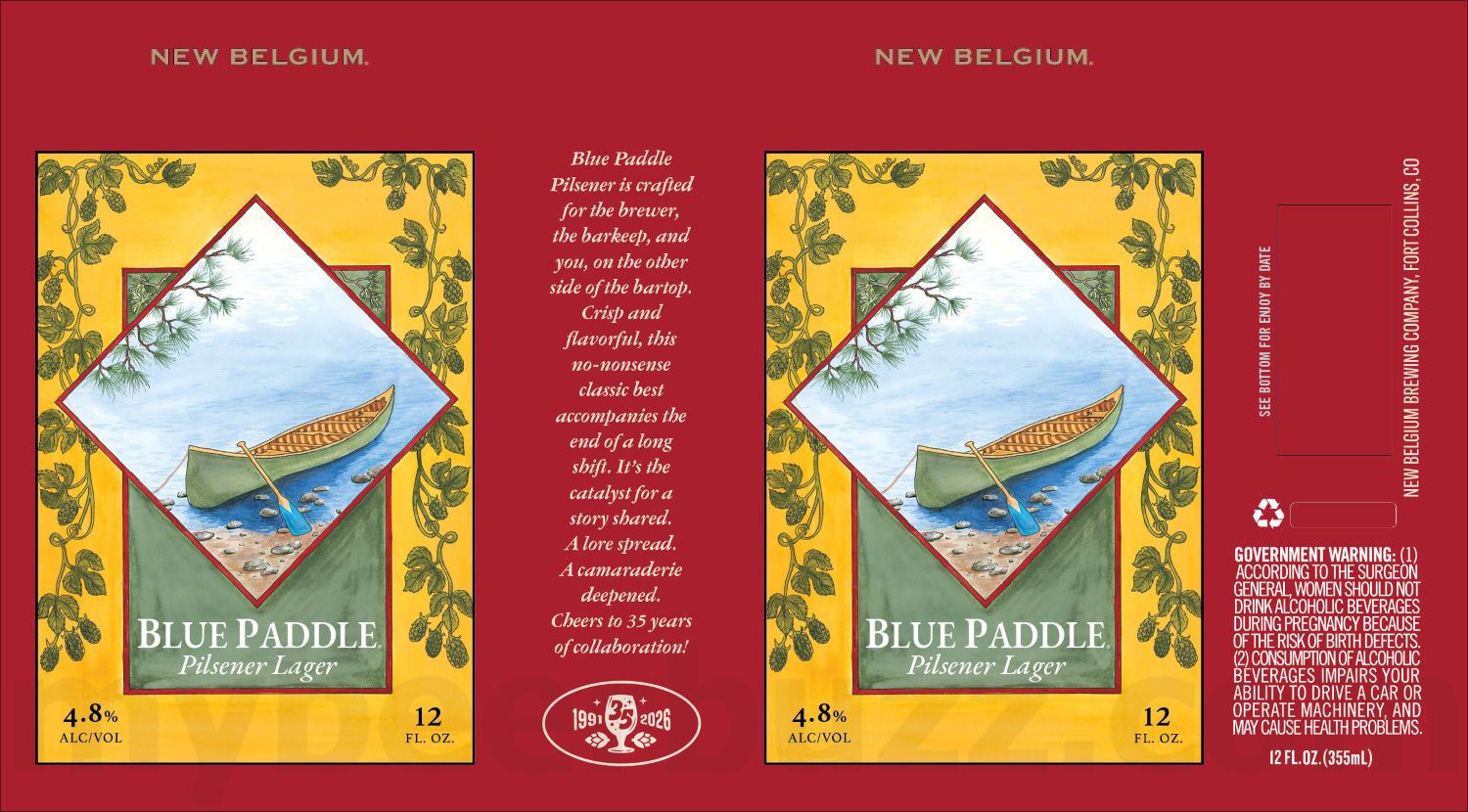 2026 New Belgium Blue Paddle 12-oz Cans