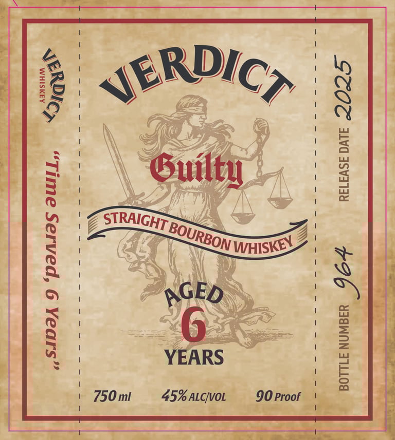 Dragon Distillery Verdict Guilty 6-Year Straight Bourbon Whiskey
