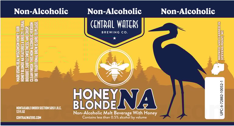 2025 Central Waters Honey Blonde NA 12-oz Cans