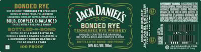 2026 Jack Daniel's Bonded Rye 700ml Bottles