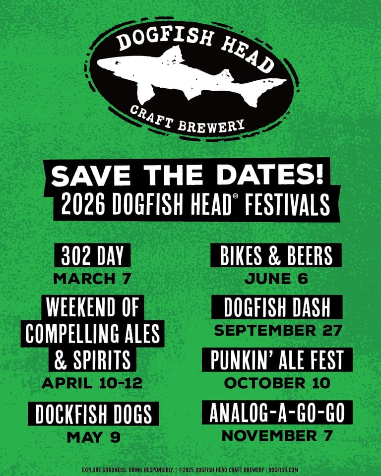 2026 Dogfish Head Save The Dates