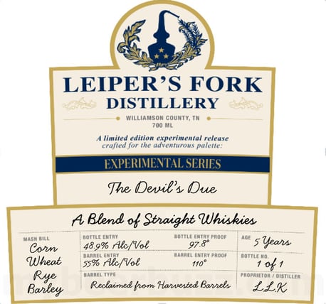2026 Leiper’s Fork Distillery The Devil’s Due 700ml Bottles