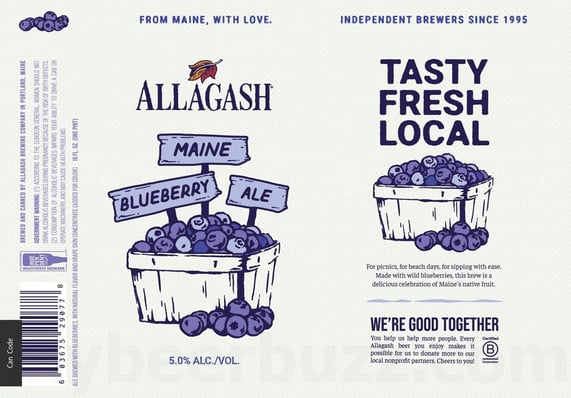 2026 Allagash Maine Blueberry Ale 16-oz Cans