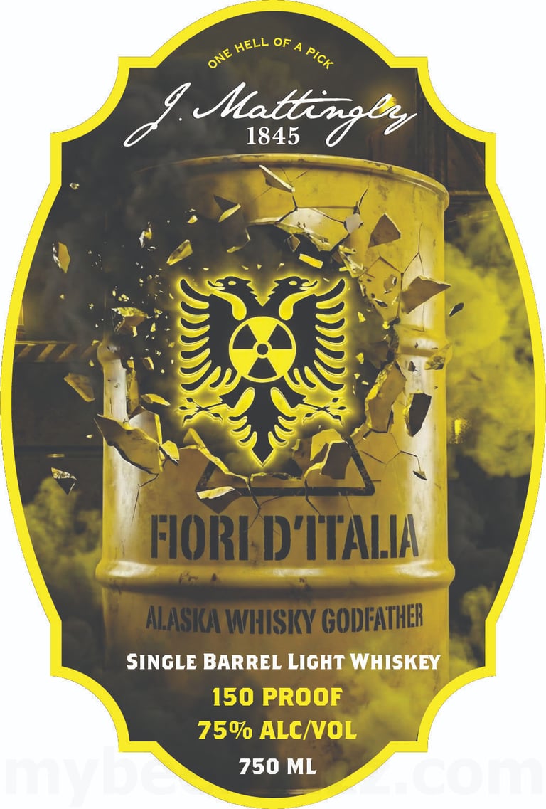 2026 J Mattingly 1845 Fiori D’Italia Alaska Whiskey Godfather Single Barrel Light Whiskey 750m Bottles
