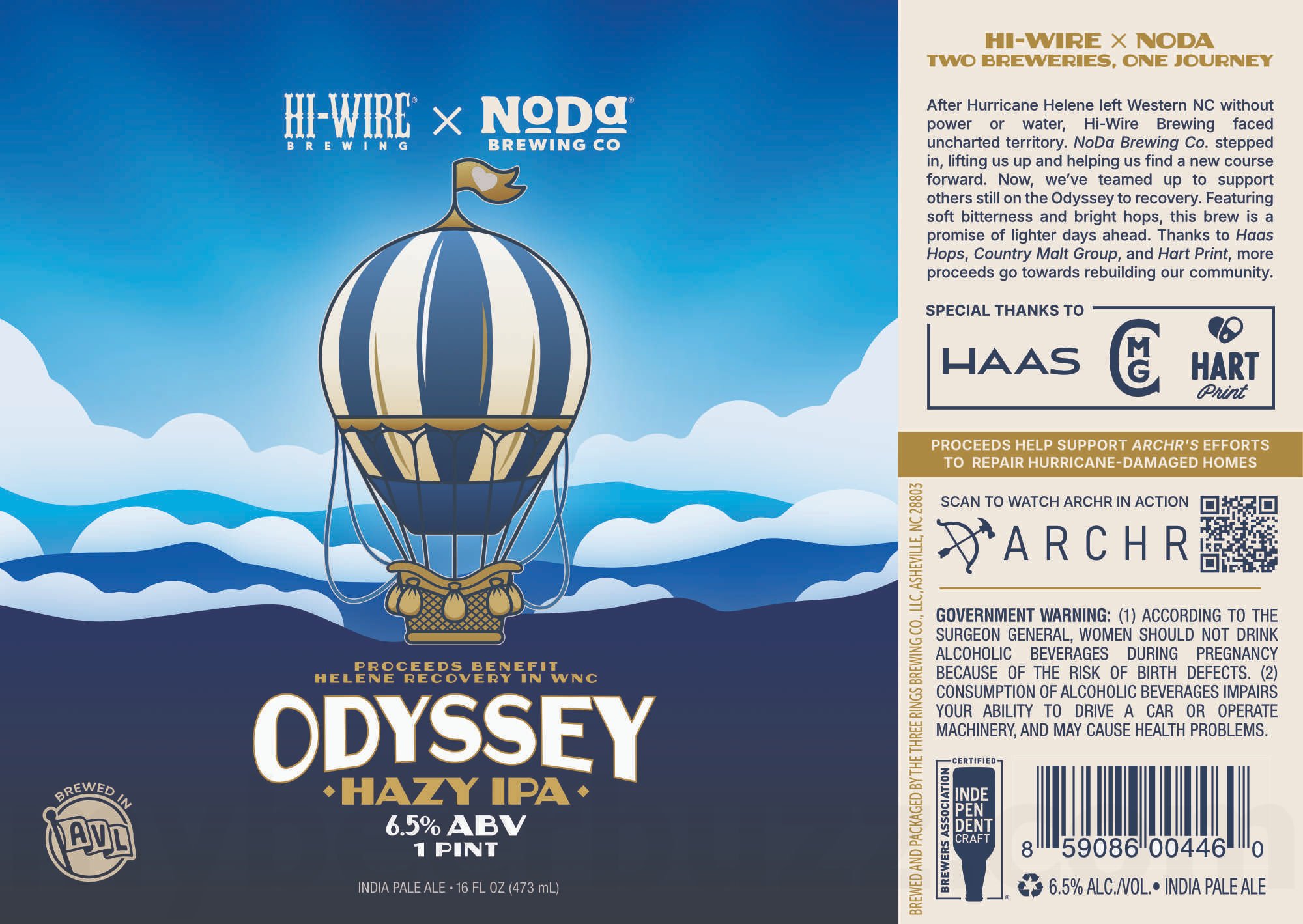 2026 Hi-Wire Brewing Odyssey 16-oz Cans