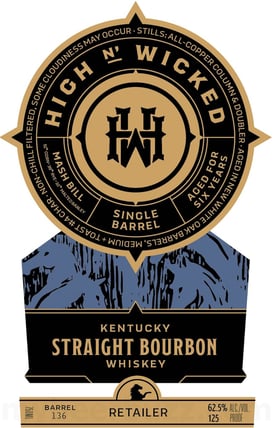 2026 High N’ Wicked Single Barrel Six Year Kentucky Straight Bourbon Whiskey 750ml Bottles