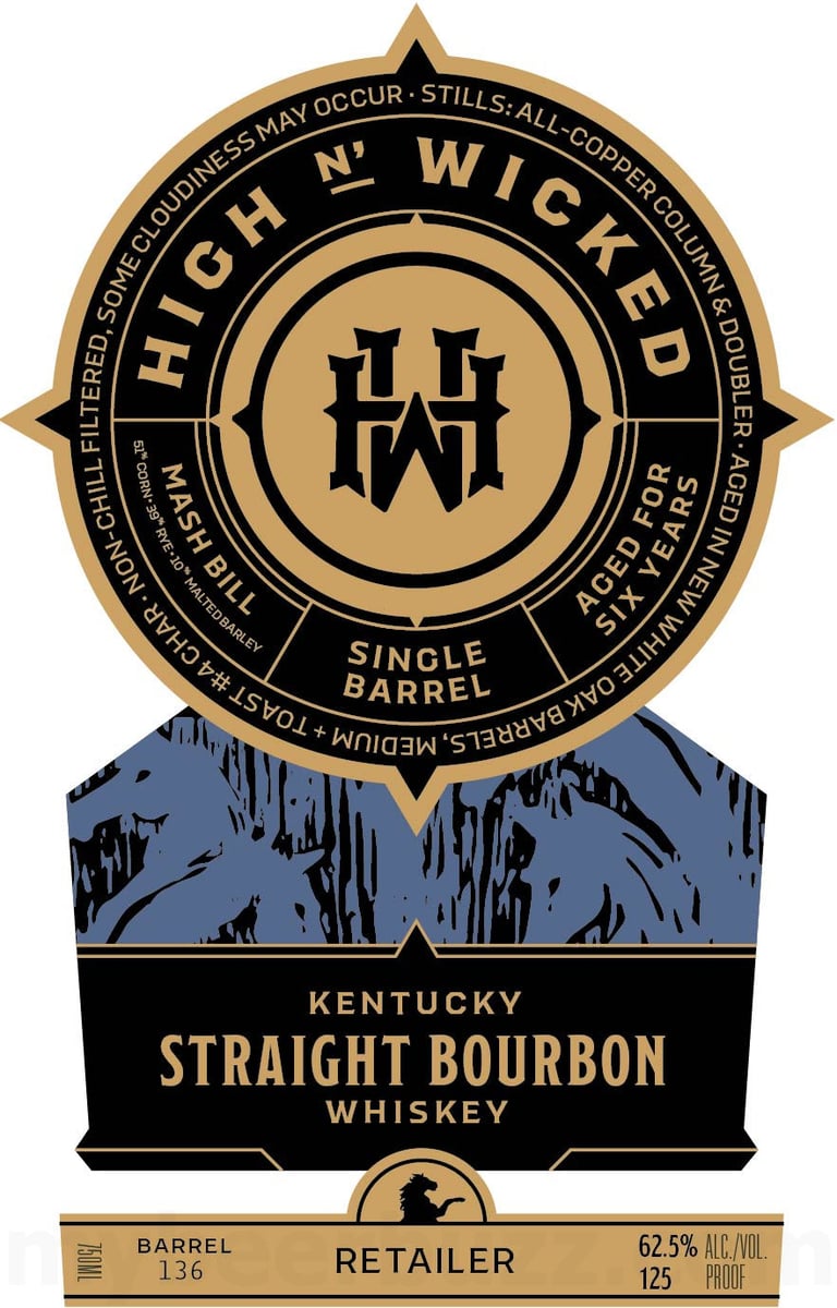 2026 High N’ Wicked Single Barrel Six Year Kentucky Straight Bourbon Whiskey 750ml Bottles