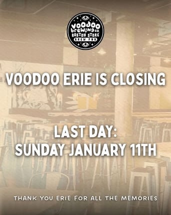 2026 Voodoo Brewing Erie, PA Closing
