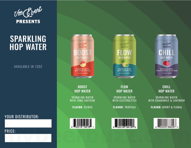 Von Ebert Brewing Releases Non-Alcohol Sparkling Hop Water Series