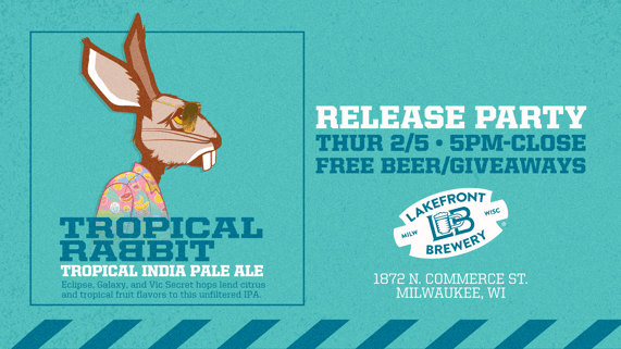 2026 Lakefront Brewery Tropical Rabbit 12-oz Cans