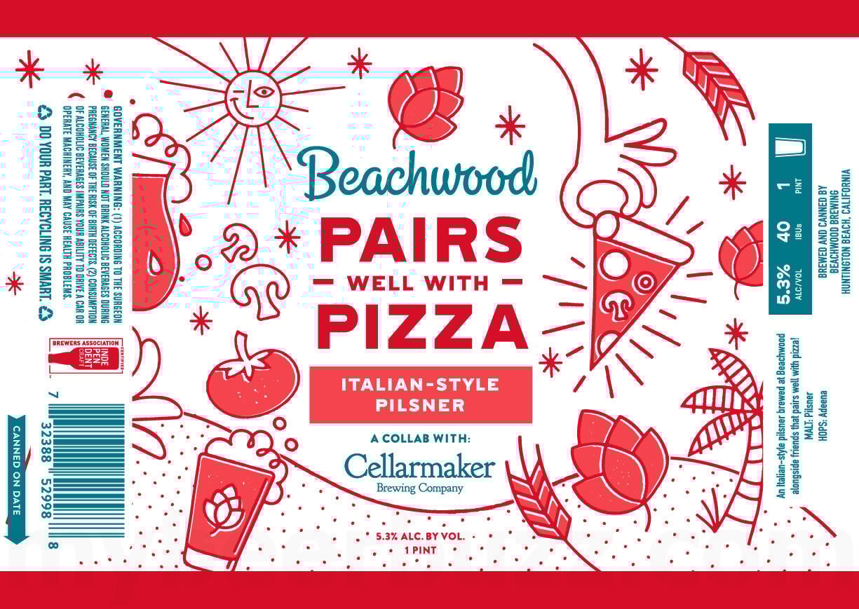 2026 Beachwood Brewing Pairs Well With Pizza 16-oz Cans