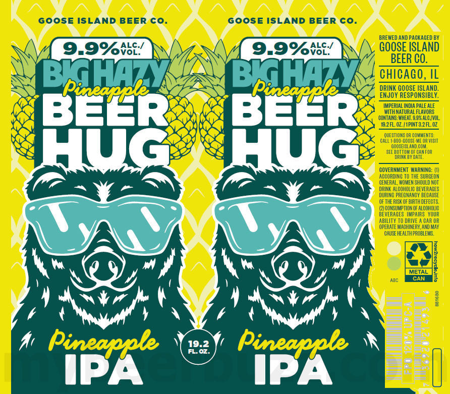 2026 Goose Island Big Hazy Pineapple Beer Hug 19.2-oz Cans