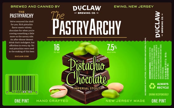 2026 DuClaw PastryArchy Pistachio Chocolate 16-oz Cans