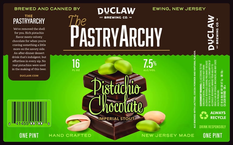 2026 DuClaw PastryArchy Pistachio Chocolate 16-oz Cans