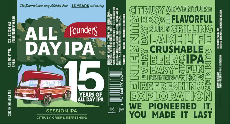 2026 Founders 15 Years of All Day IPA 12-oz Cans