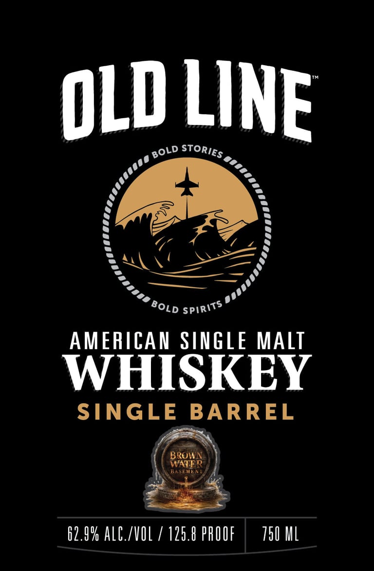 Old Line Spirits Single Barrel Brown Water Basement American Single Malt Whiskey 750ml Bottle