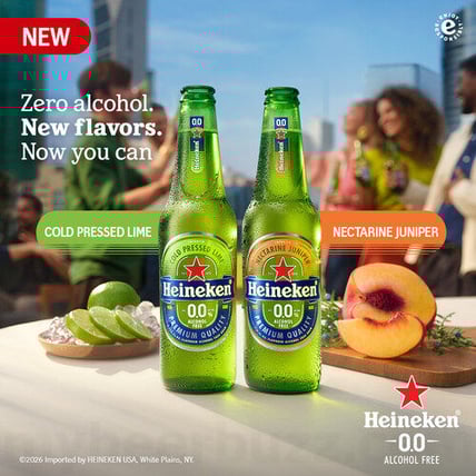 2026 Heineken 0.0 Cold Pressed Lime And Nectarine Juniper