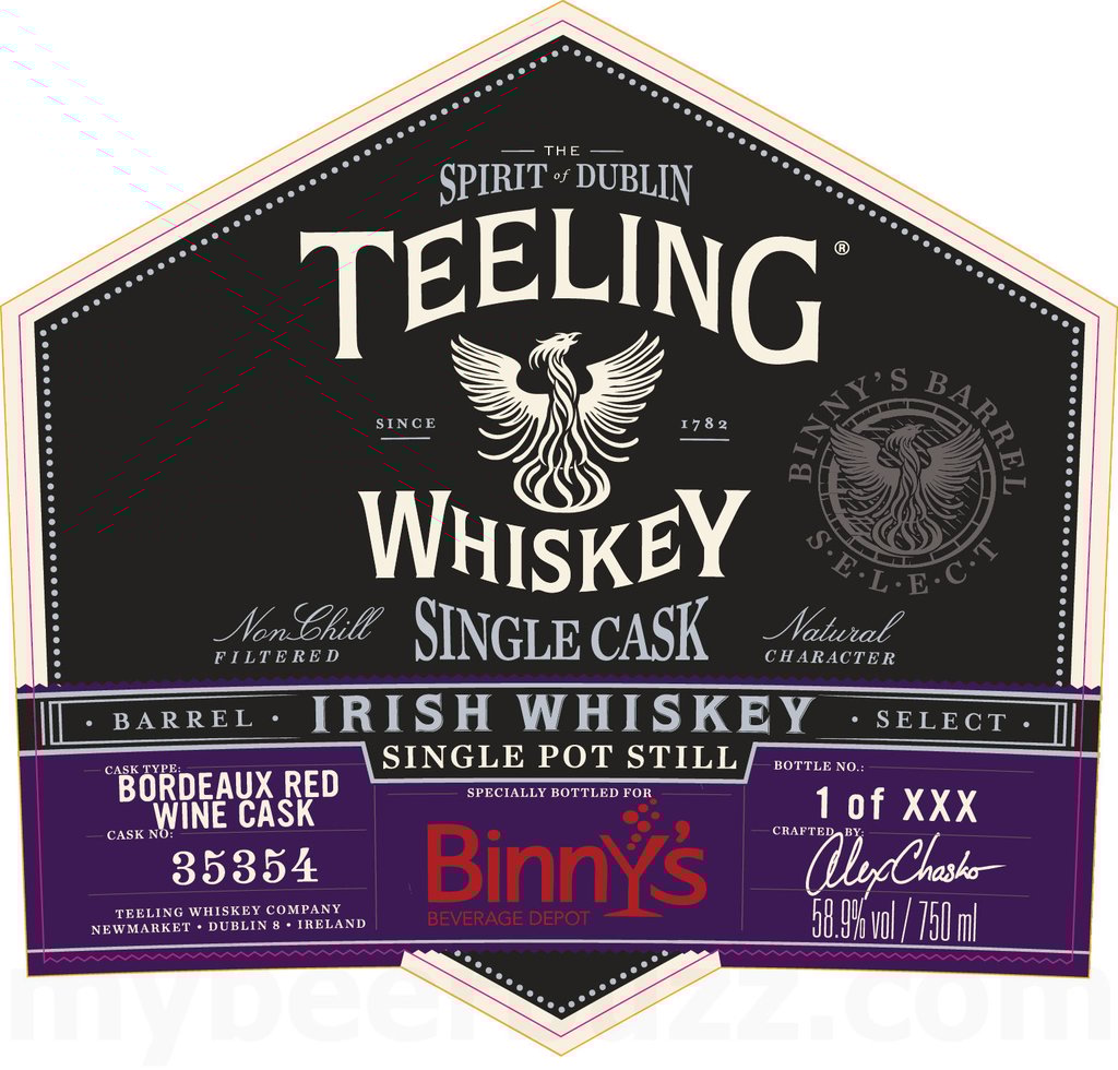 2026 The Teeling Whiskey Company Single Pot Still Bordeaux Red Wine Cask Whiskey 750ml Bottles
