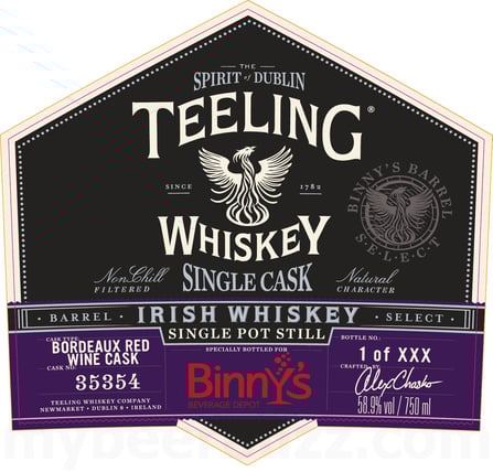 2026 The Teeling Whiskey Company Single Pot Still Bordeaux Red Wine Cask Whiskey 750ml Bottles