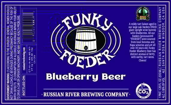 2026 Russian River Funky Fieder Blueberry Beer 510ml Bottles