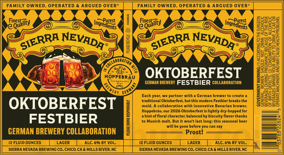 2026 Sierra Nevada Oktoberfest Festbier Hoppebräu German Brewery Collaboration 12-oz Cans