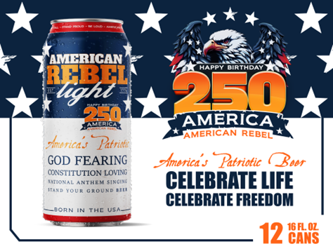 American Rebel Light Beer Unveil a Limited-Edition 250th Anniversary “Patriot Pack”