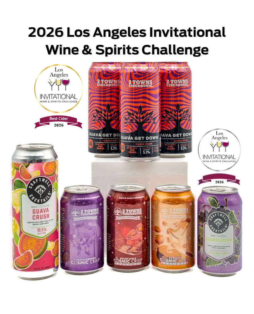 2 Towns Ciderhouse Earns Top Honors at 2026 LA Invitational Wine & Spirits Challenge / World Beer Cup / WOrld Alcohol Free Awards