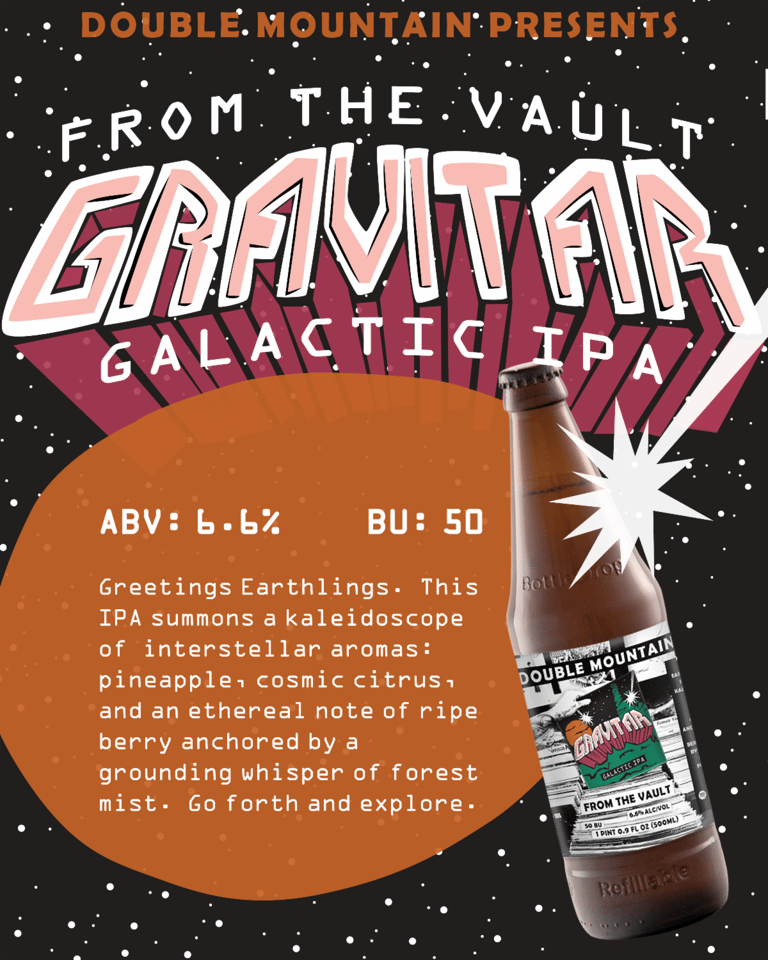 2026 Double Mountain’s From the Vault: Gravitar Galactic IPA 500ml Bottle