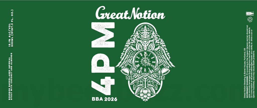 Great Notion Unveils BBA 2026 4PM: A High‑ABV Bourbon Barrel‑Aged Stout with Coconut and Almonds