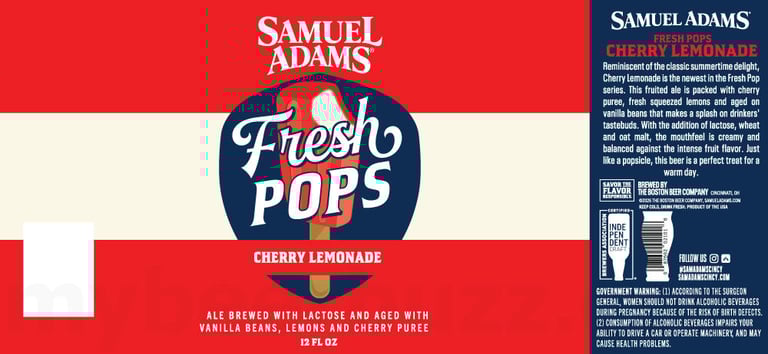 2026 Samuel Adams Fresh Pops CHerry Lemonade 12-oz Cans