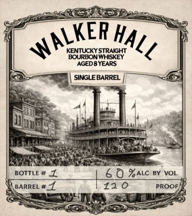 2026 Silent Brigade Distillery Walker Hall 8 Year Single Barrel Kentucky Straight Bourbon Whiskey 750ml Bottles