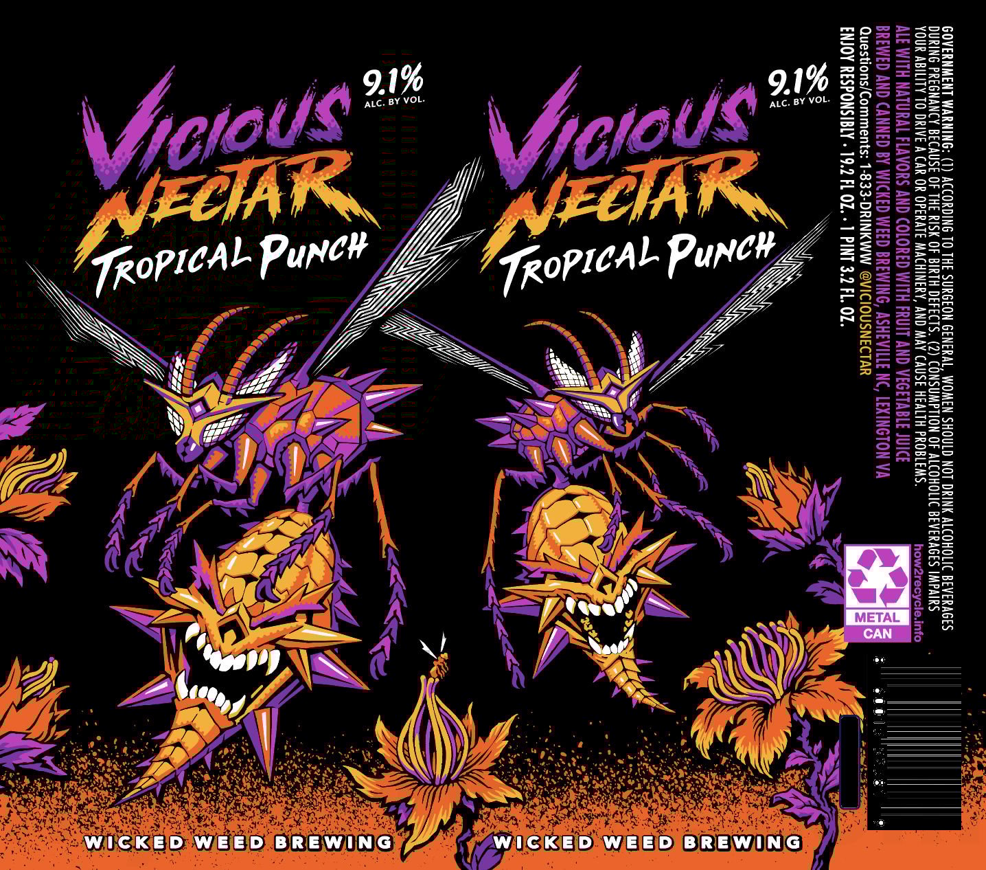2026 Wicked Weed Vicious Nectar Tropical Punch 19.2-oz Cans