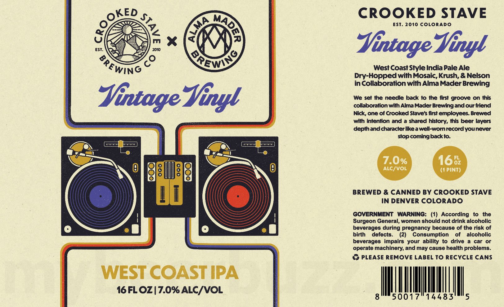 2026 Crooked Stave Vintage Vinyl 16-oz Cans