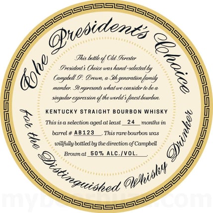 Old Forester The President’s Choice Kentucky Straight Bourbon Whiskey 700ml Bottles