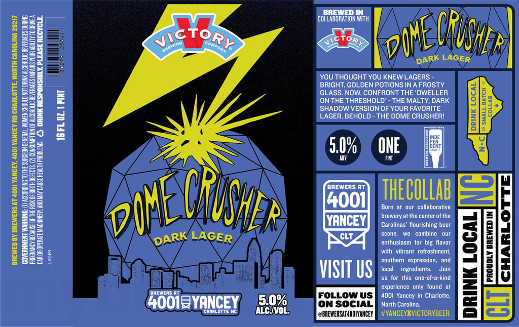 Victory & 4001 Yancey Collaborate On Dome Crusher Dark Lager