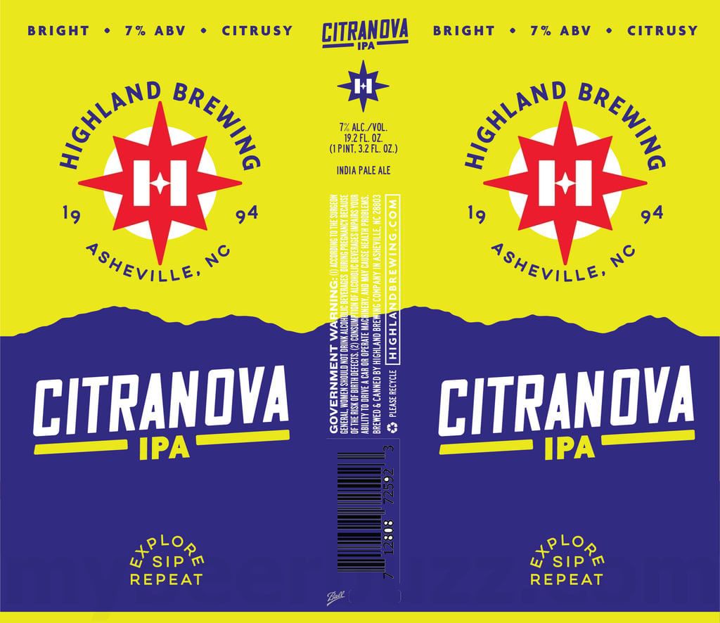 New Highland Brewing Citranova IPA Debuts with Bold Citrus Flavor and 7% ABV