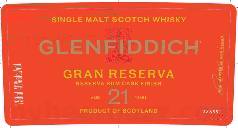 2026 Glenfiddich Gran Reserva Rum Cash Finish 21 Year Single Malt Scotch Whiskey 750ml Bottles