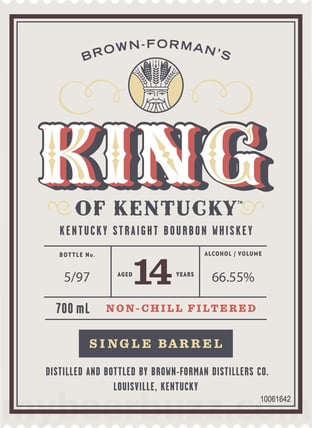 Brown-Forman’s King Of Kentucky 14 Year Straight Bourbon Whiskey 700ml Bottles