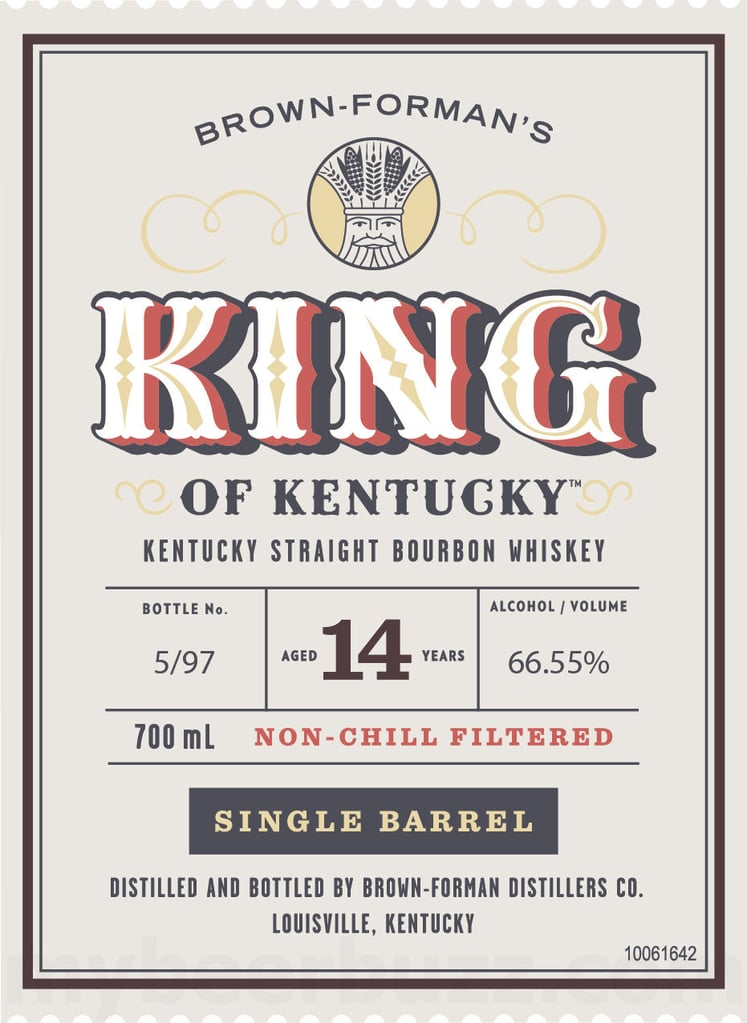 Brown-Forman’s King Of Kentucky 14 Year Straight Bourbon Whiskey 700ml Bottles