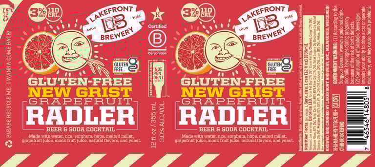 Lakefront Brewery Expands Its Popular New Grist Line Of Gluten-Free Beers With A Lower-Alcoholic, Lower-Calorie Grapefruit Radler, Available Now