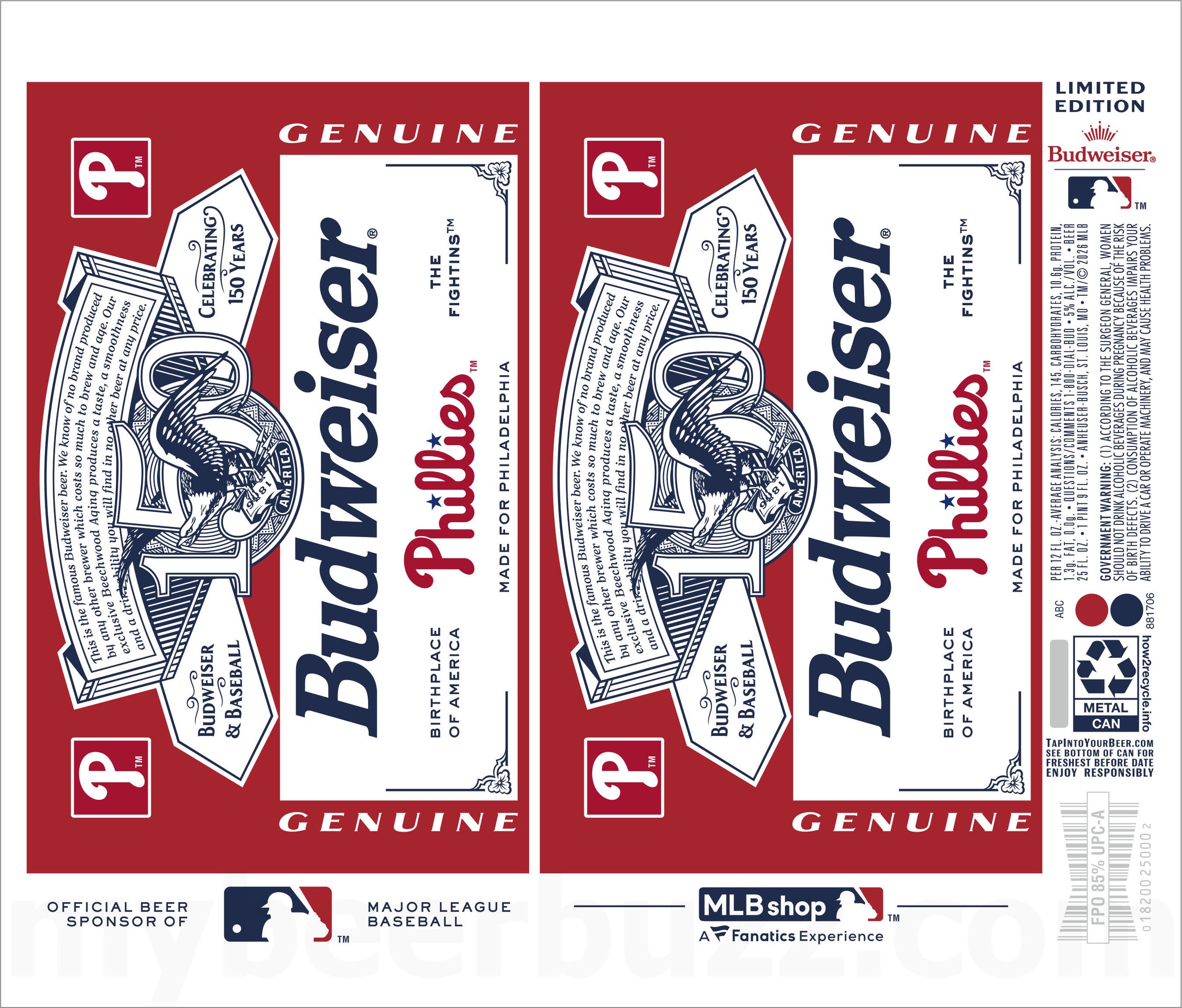 2026 Budweiser 150 Phillies 25-oz Cans