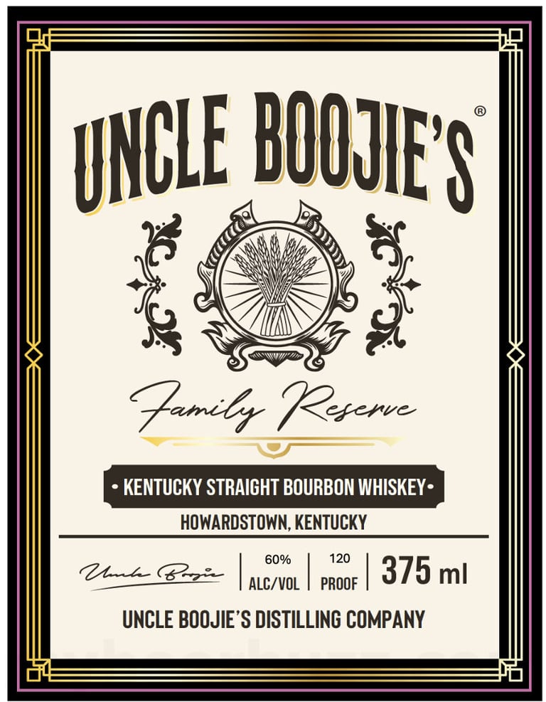2026 Uncle Boojie’s Family Reserve Kentucky Straight Bourbon Whiskey 375ml Bottles