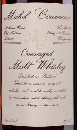 Michael Couvreur Overaged Malt Whiskey Matured In Sherry Oak Casks 700ml Boittles