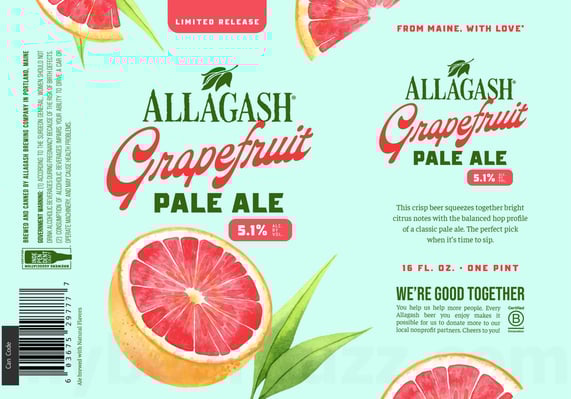 2026 Allagash Grapefruit Pale Ale 16-oz Cans