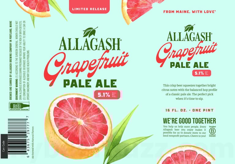 2026 Allagash Grapefruit Pale Ale 16-oz Cans