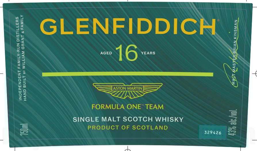 Glenfiddich 16 Year Aston Martin Formula One Team Single Malt Scotch Whiskey