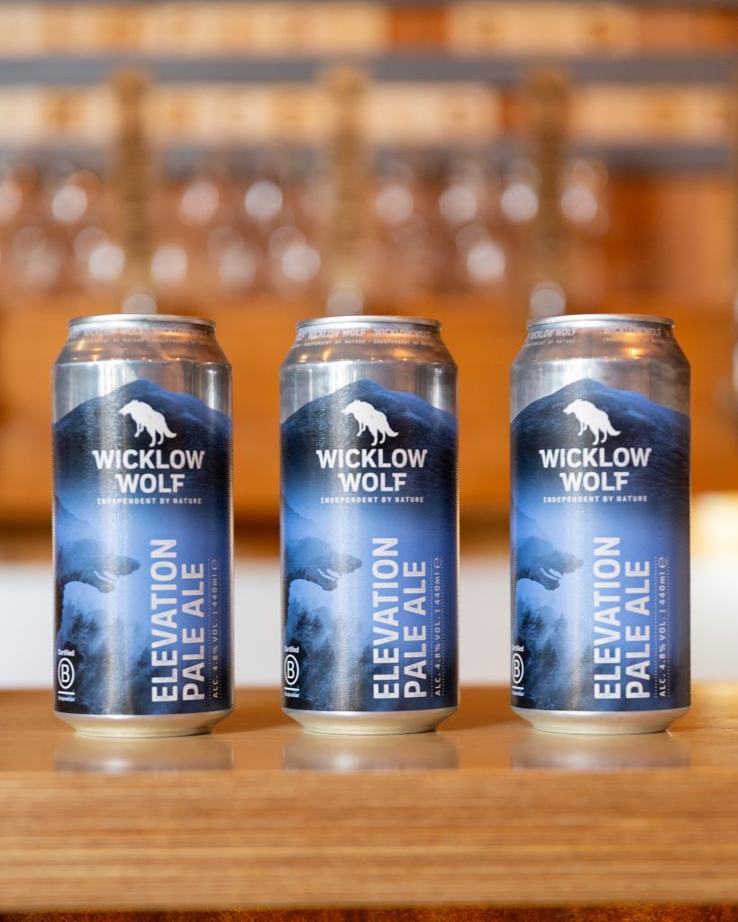 Three cans of Elevation pale ale on a table