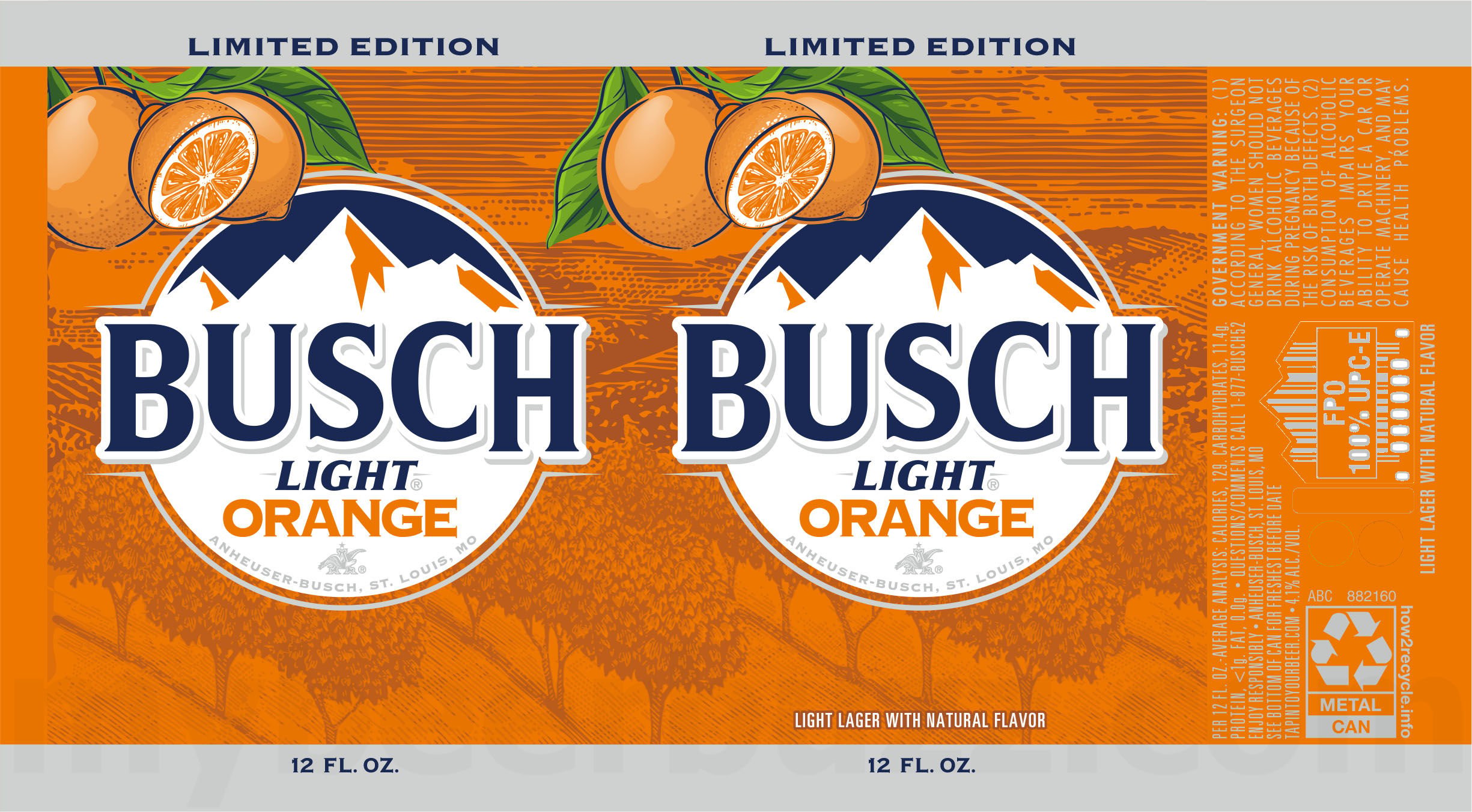 2026 Busch Light Orange 12-oz Cans