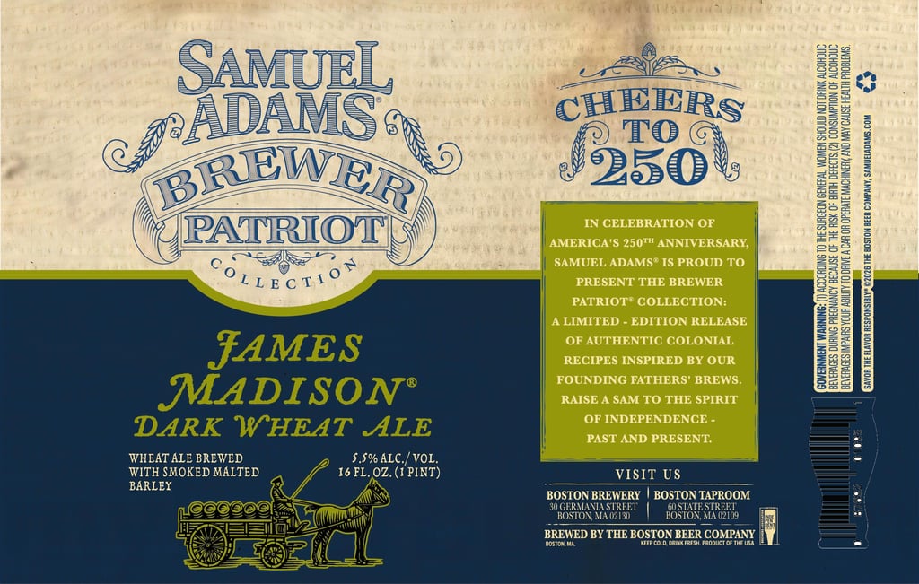 Samuel Adams Launching New Brewer Patriot Collection With James Madison Dark Wheat Ale, George Washington Porter, 1790 Hard Root Beer & No. 3 Ginger Honey Ale