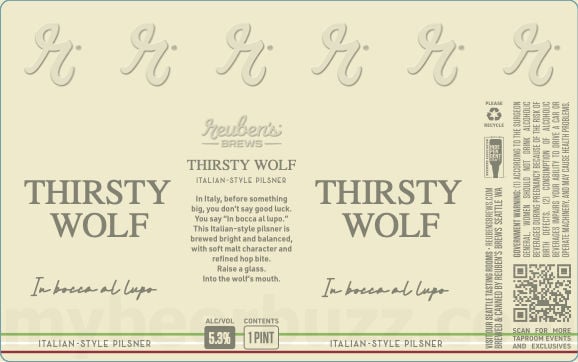 Reuben’s Brews Adding Thirsty Wolf Italian-Style Pilsner